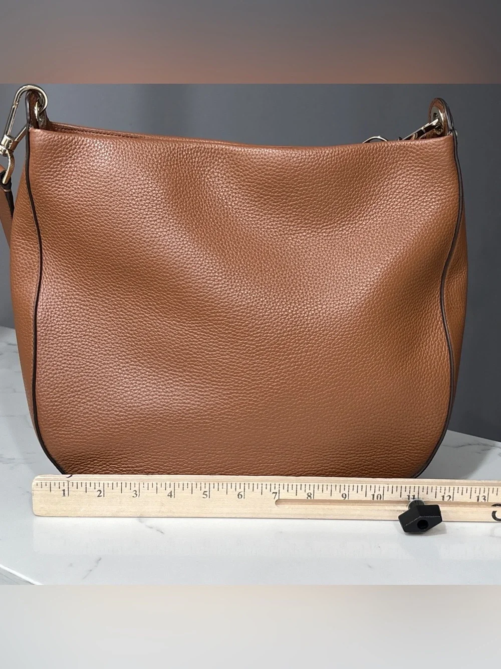 Kate Spade Lexy Large Hobo Shoulder Bag Pebbled Leather Warm Gingerbread Brown